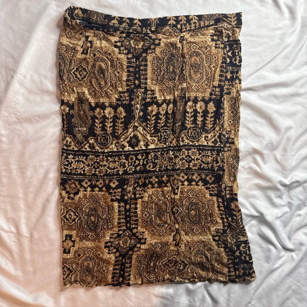 DB Studio New York Bohemian Print Skirt (L) Large Women Front Slit